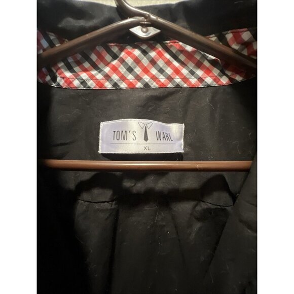 Vtg TOM’S WaRe XL BLACK WITH RED PLAID PRINT RARE - Picture 3 of 5